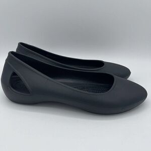 Crocs Womens Kadee Ballet Flats Size 8 US Black Slip On Shoes Comfort